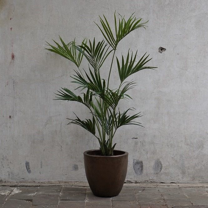 Kunst Kentia palm in koperen pot