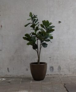 Kunst Ficus Lyrata in koperen pot