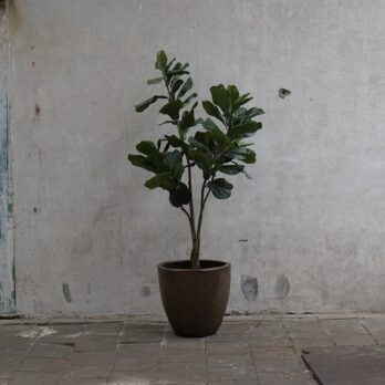 Kunst Ficus Lyrata in koperen pot