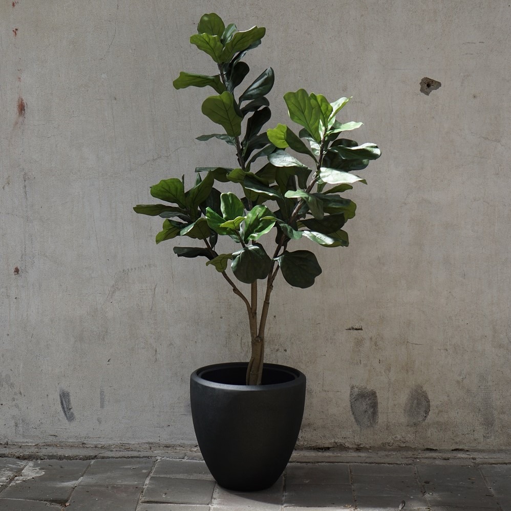 Kunst Ficus Lyrata in polystone pot